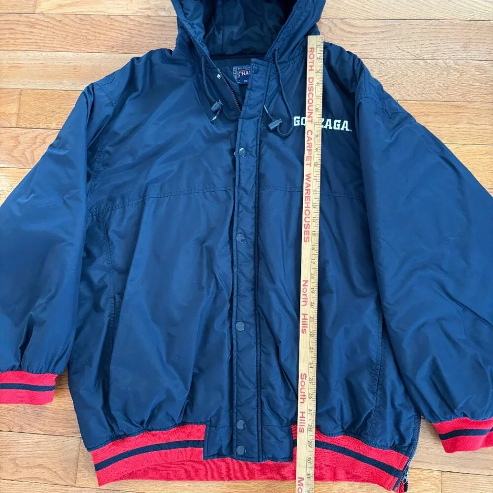 Vintage‎ Champs Gonzaga Bulldogs Jacket Mens XL NCAA Full Zip Embroidered Nylon